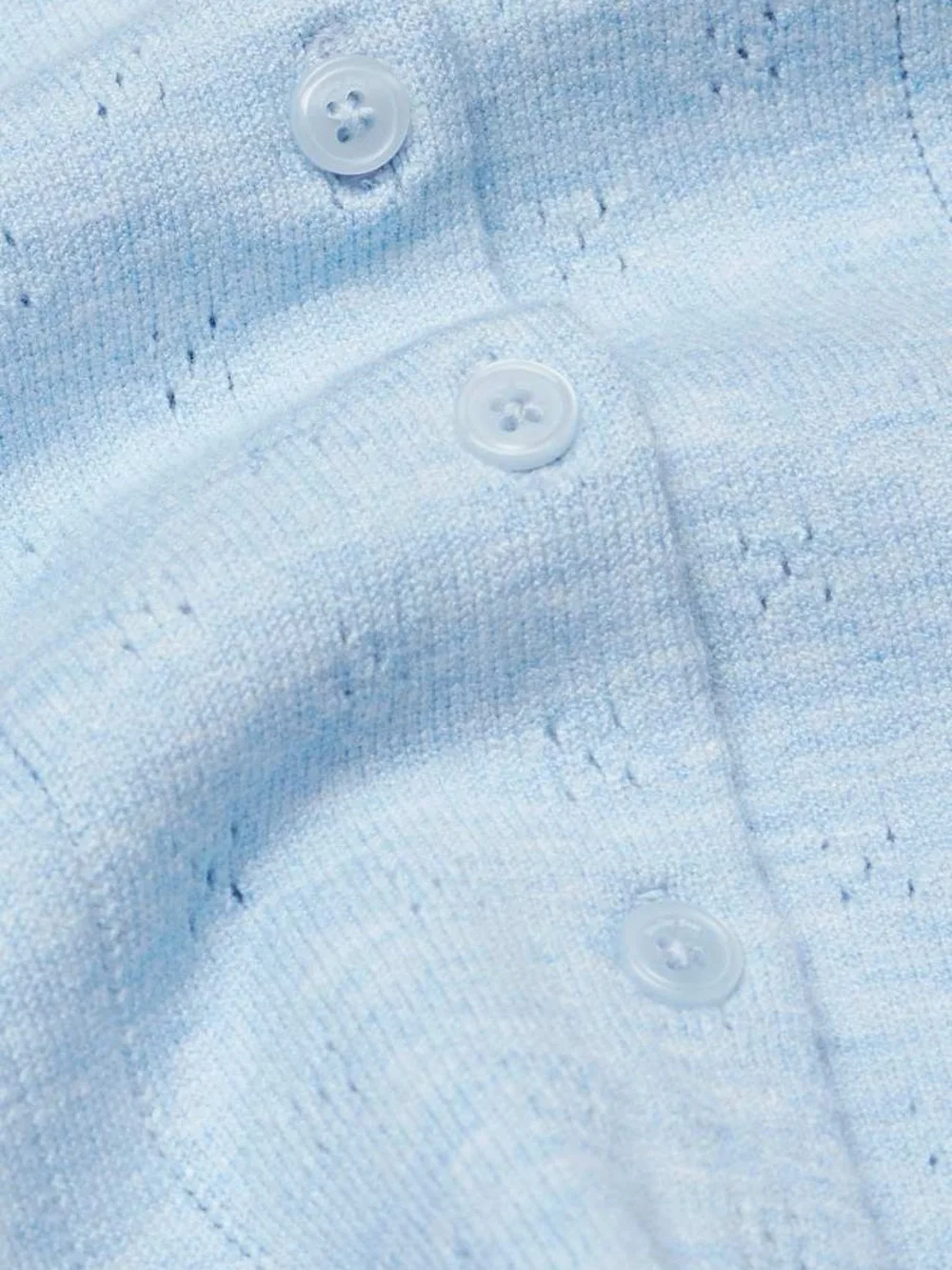 Sunday Best - Aritzia Light Blue Cropped Button-Front Knit Top - Women - Picture 3 of 5